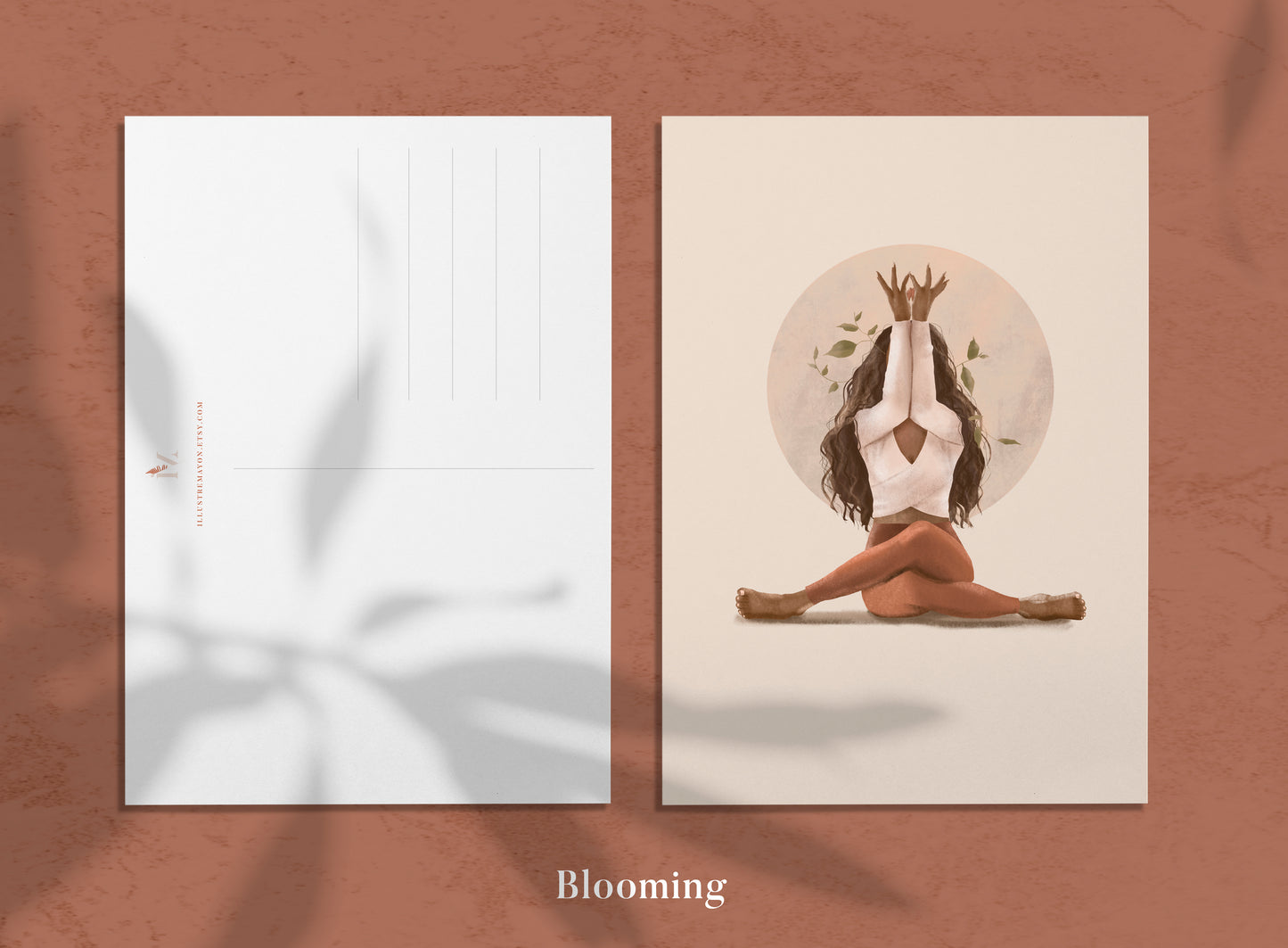 Set of 6 yoga postcards - Sun and Moon yoga cards