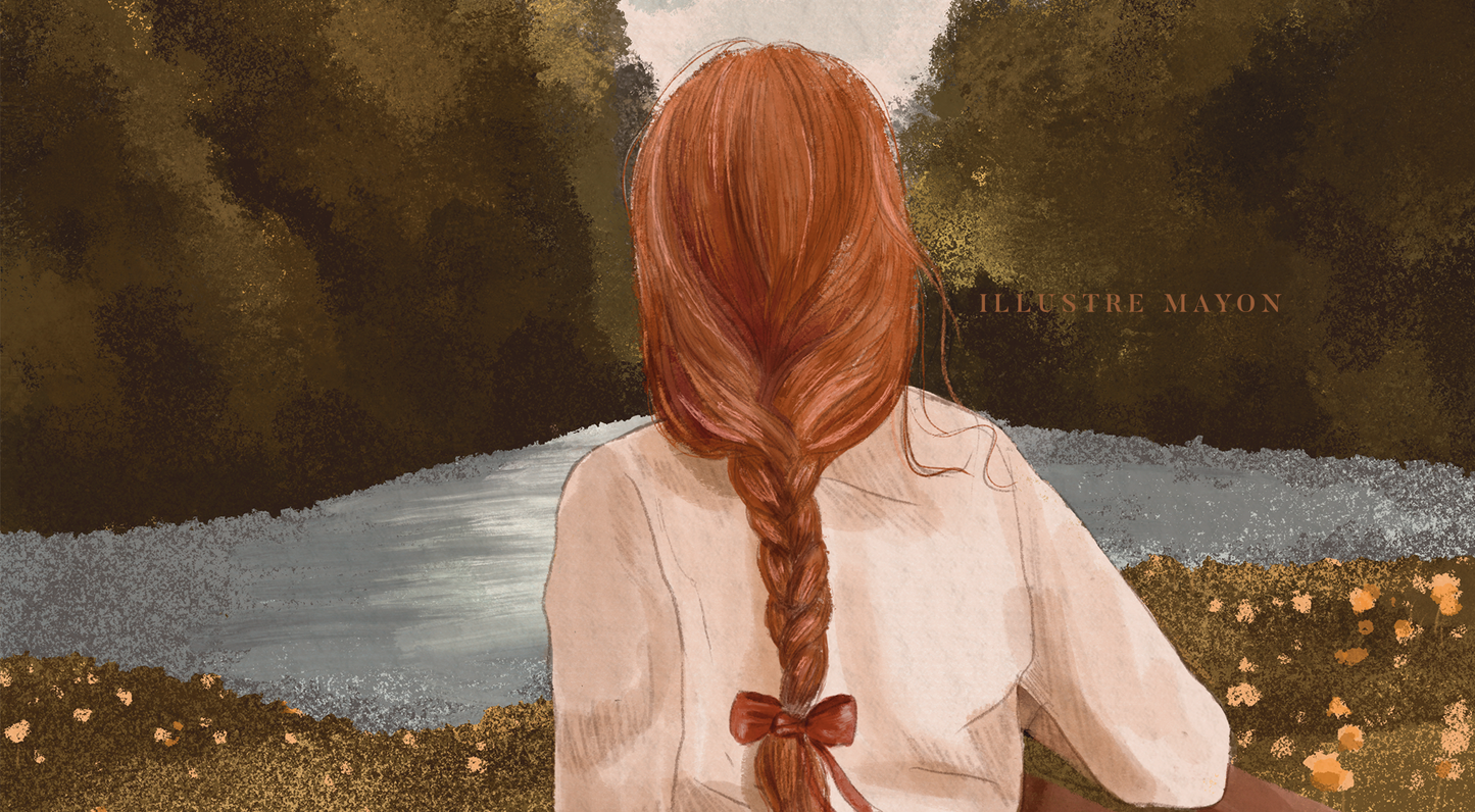 Fine Art Woman Illustration Print "The Girl on the bench"