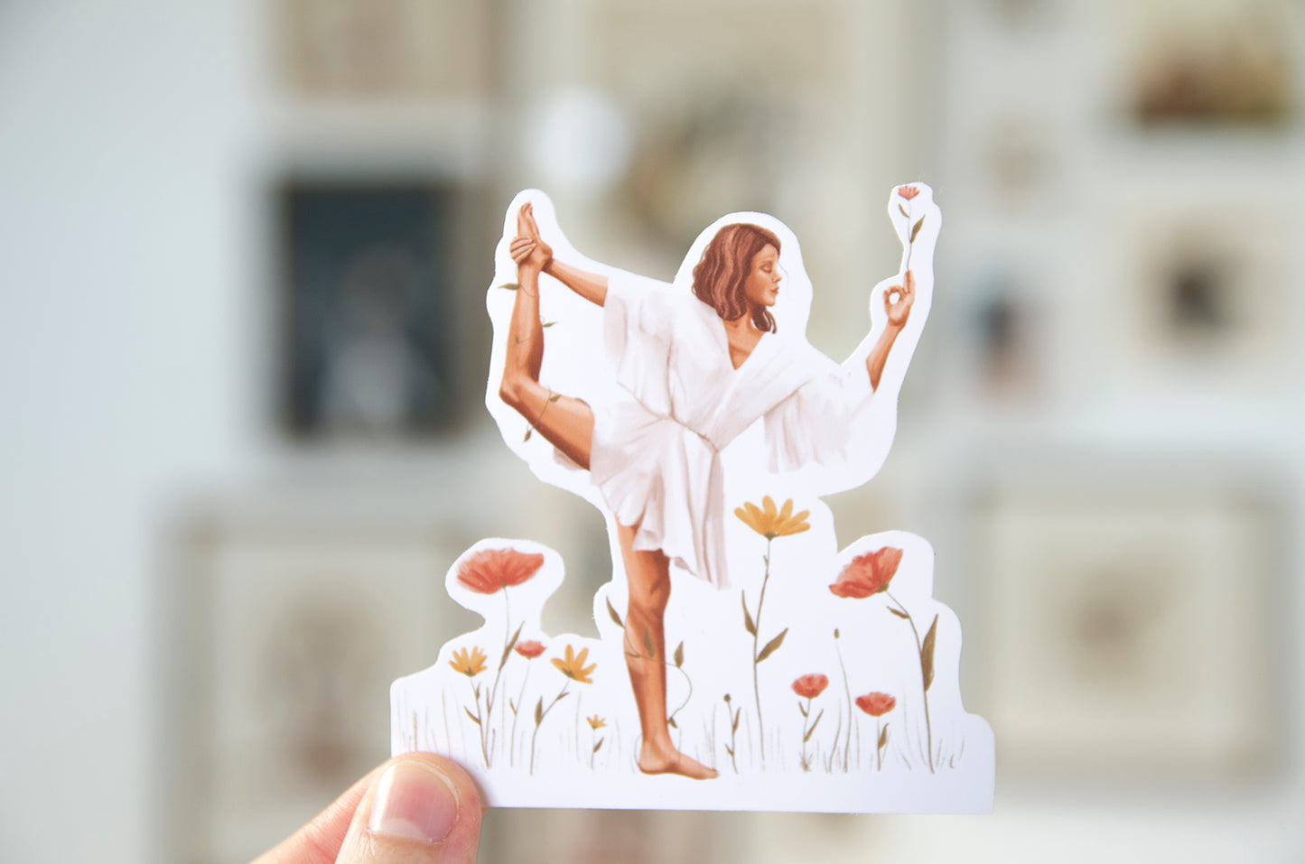 Sticker "No rain, no flowers" - Autocollant yoga
