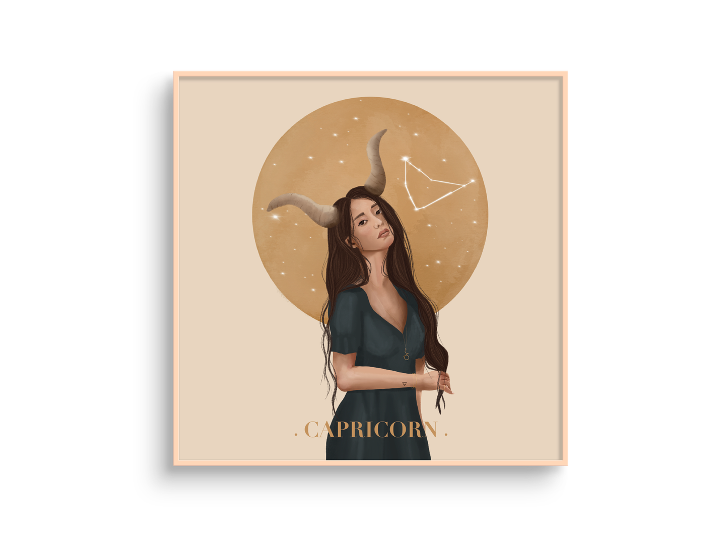 capricorn zodiac illustration print